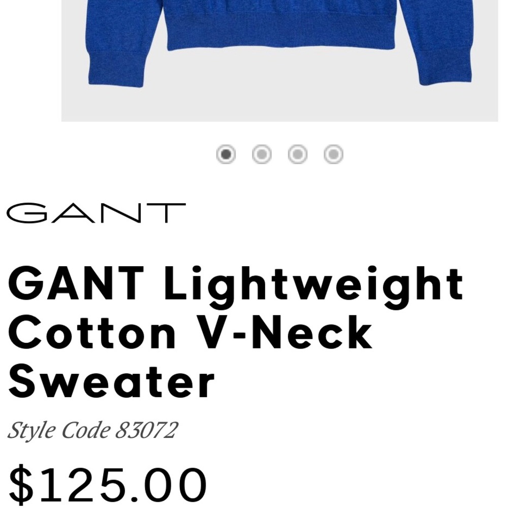 🔥NWT🔥GANT Lightweight Cotton V-Neck Sweater - Picture 6 of 8